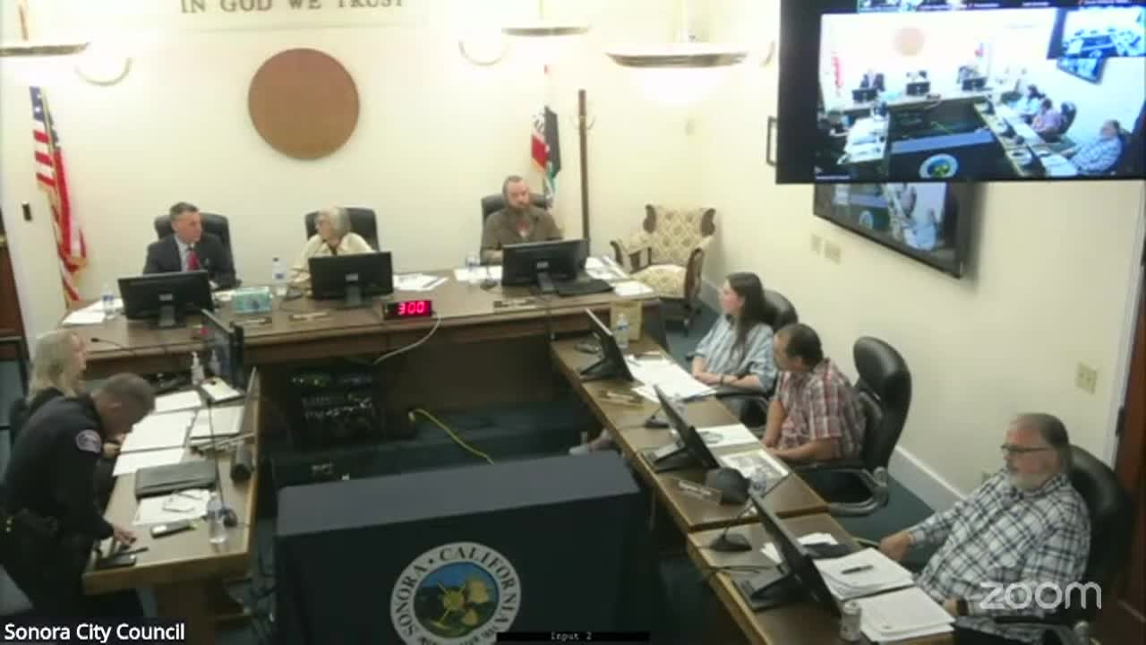 Sonora City Council - October 7, 2025