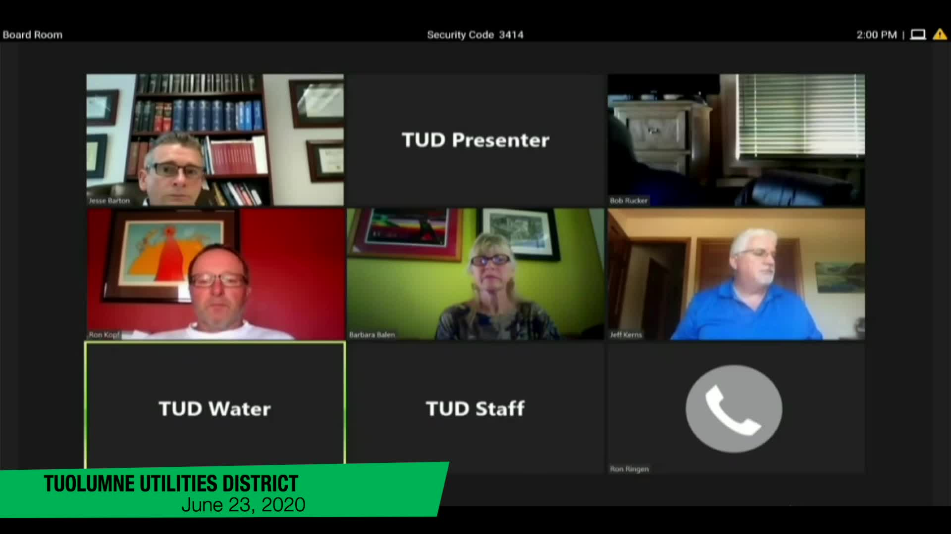 Tuolumne Utilities District - June 23, 2020