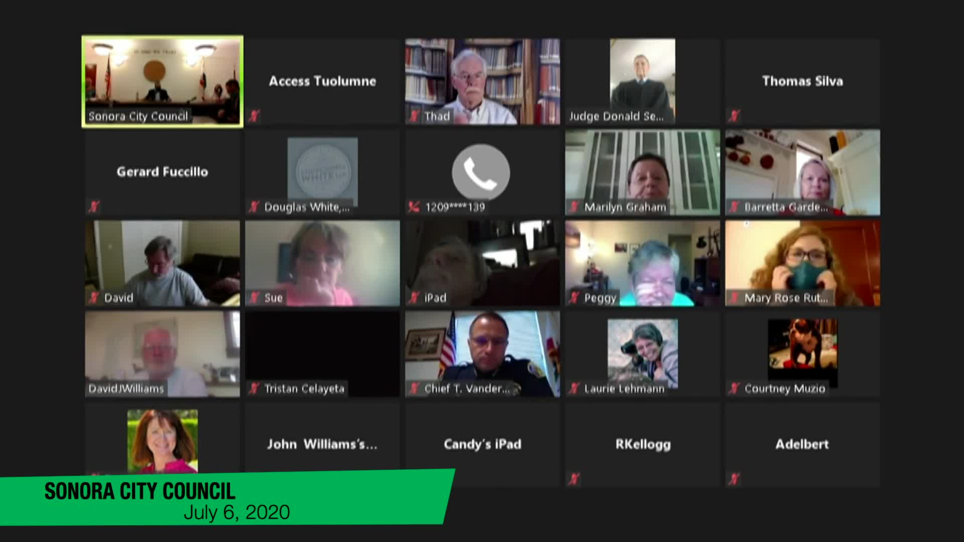 Sonora City Council - July 6, 2020