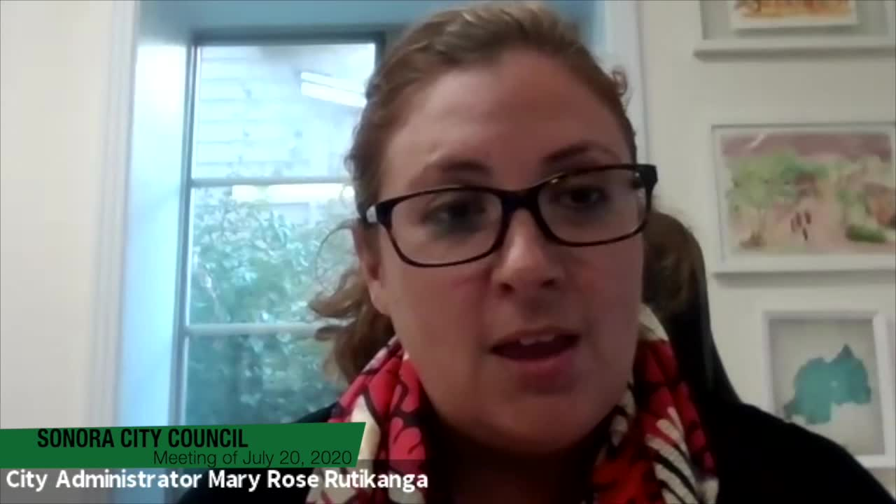 Sonora City Council - July 20, 2020