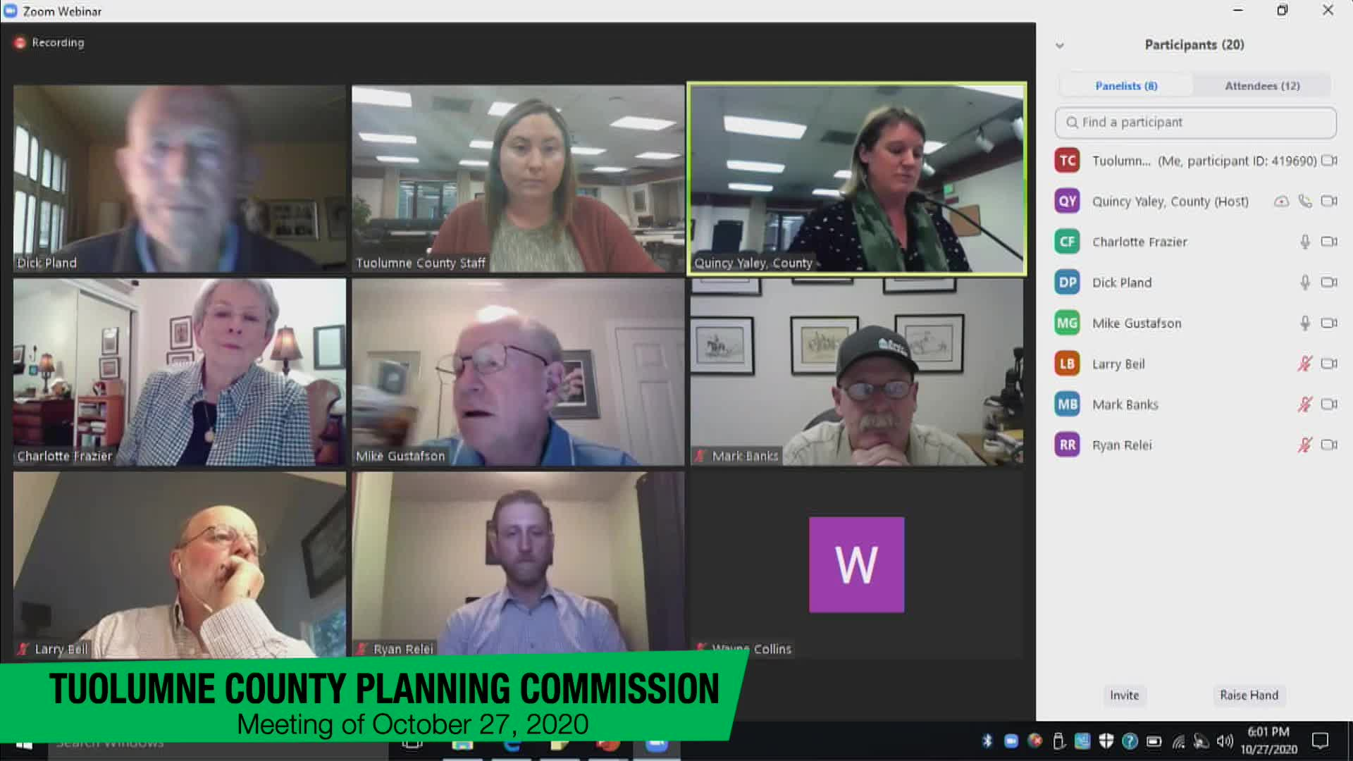 Tuolumne County Planning Commission - October 27, 2020