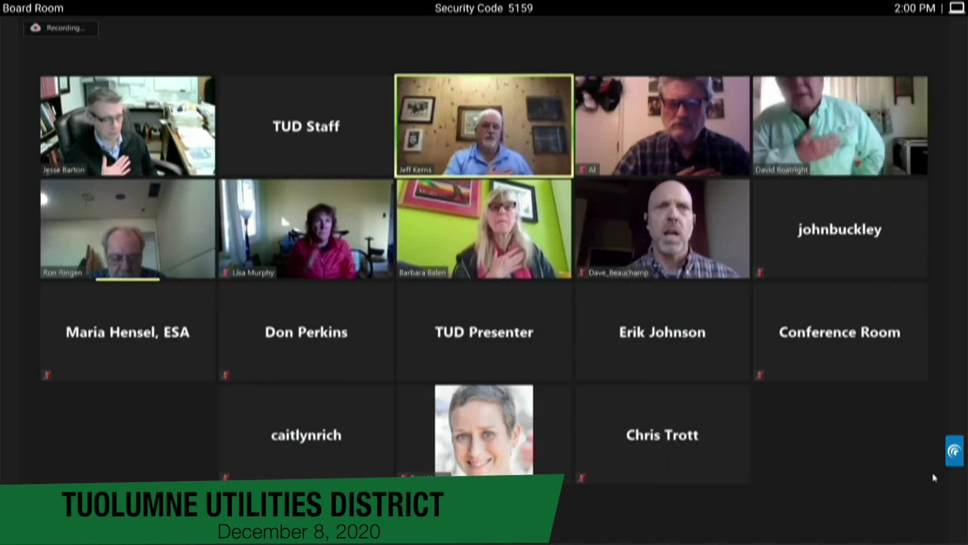 Tuolumne Utilities District - December 8, 2020