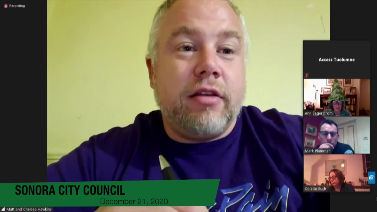 Sonora City Council - December 21, 2020