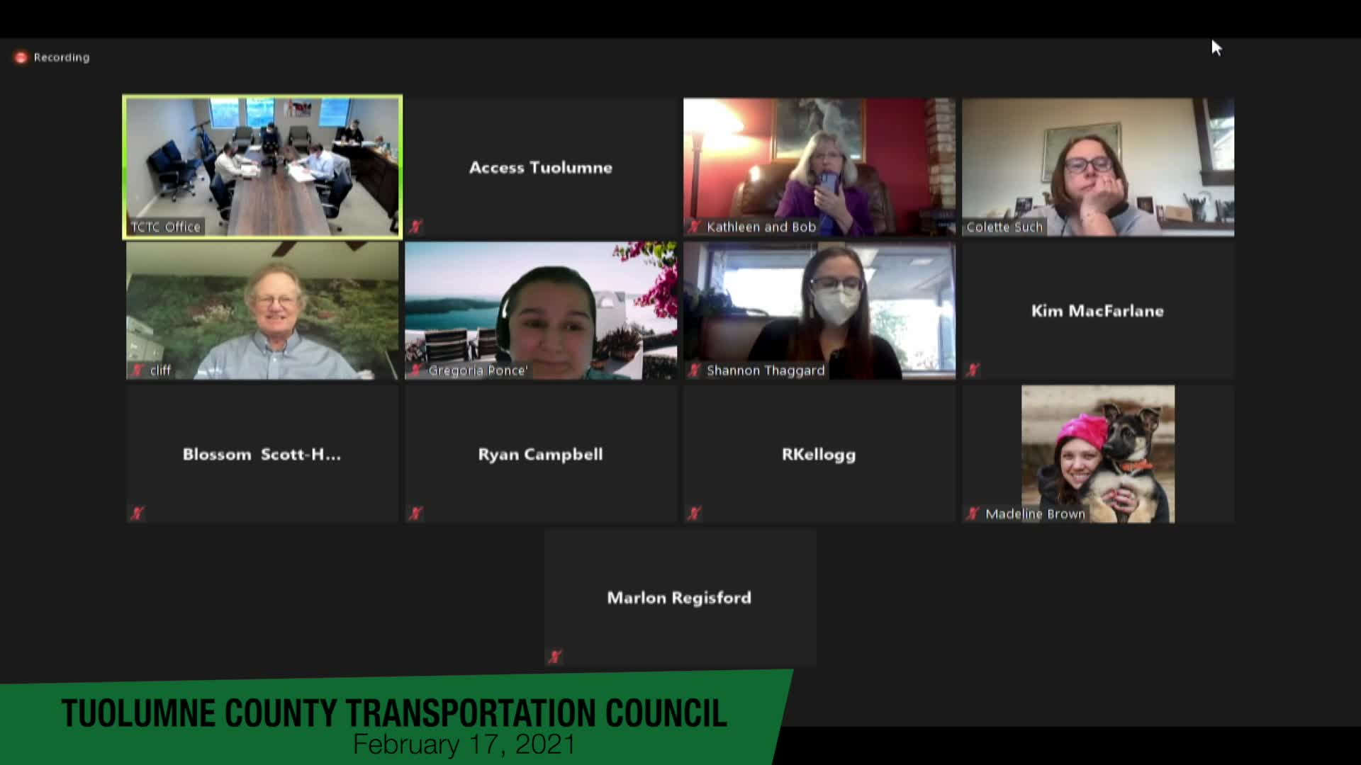 Tuolumne County Transportation Council - February 18, 2021