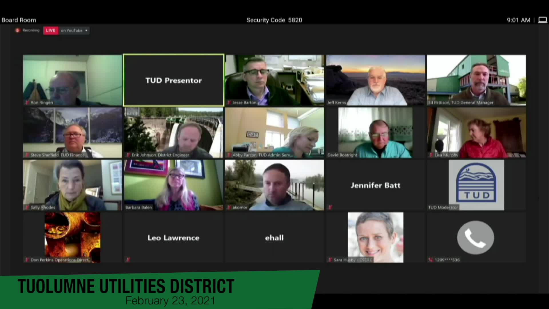 Tuolumne Utilities District - February 23, 2021