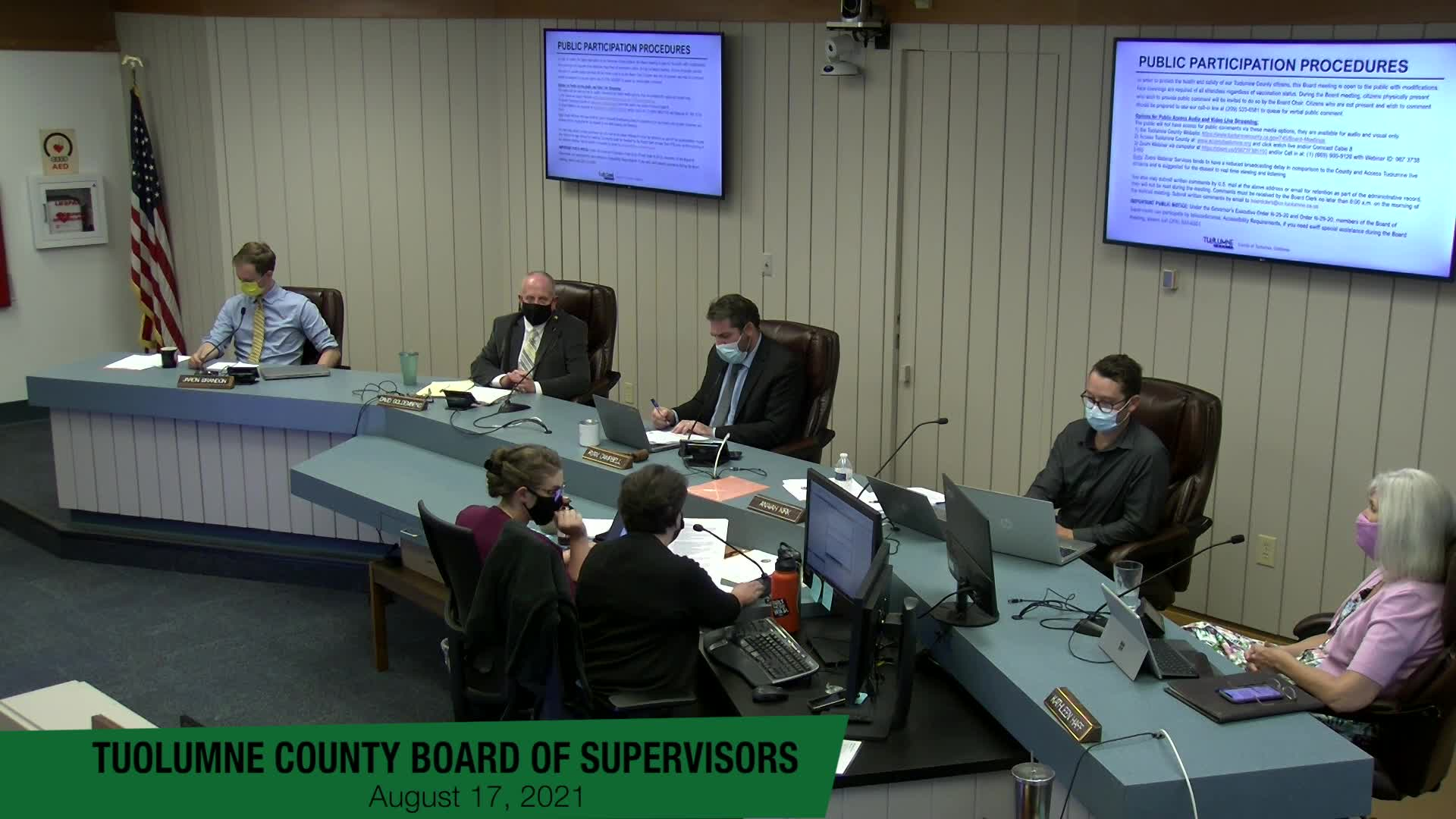 Tuolumne County Board of Supervisors - August 17, 2021